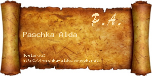 Paschka Alda névjegykártya